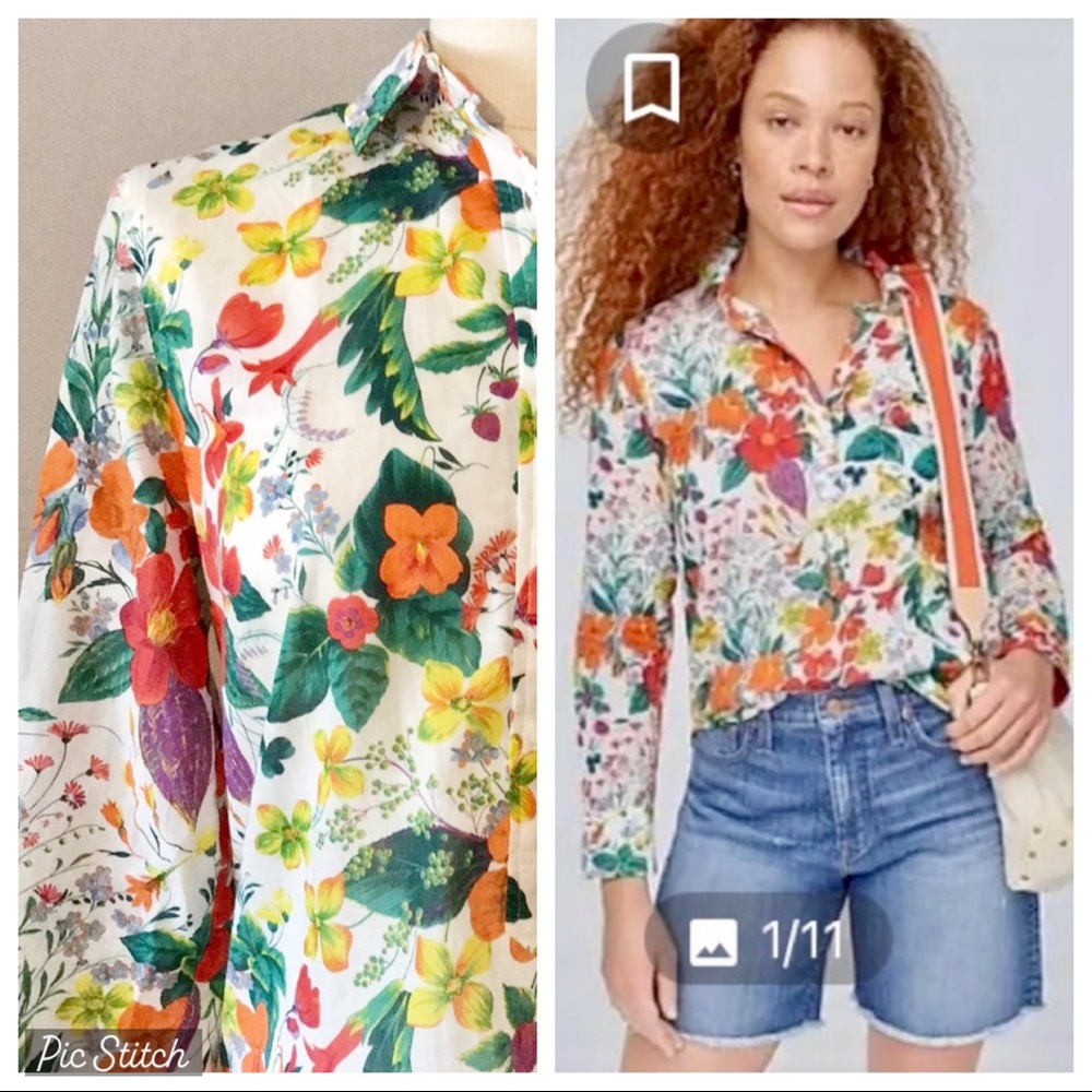 J. Crew Re-Imagined colorful wildflower top sz. 8